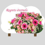 La boutique fun�raire plaque fun�raire nuage - bouquet de fleurs