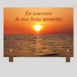 La boutique fun�raire plaque fun�raire rectangle - coucher de soleil mer