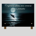 La boutique fun�raire plaque fun�raire rectangle - dauphin