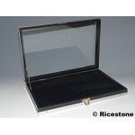 Ricestone 1c) coffret pour pr�sentation de 63 bagues, �crin bijoux; corps noir, 20x30 cm