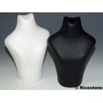 Ricestone 2b) buste  bijoux simili cuir. porte - collier h=23cm