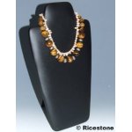 Ricestone 3a) buste similicuir plat, h=37cm pour collier, chaine et pendentif.