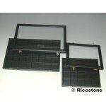 Ricestone 4) coffret vitr escamotable 30x botes gemmes 3x3 cm.