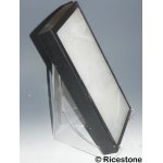 Ricestone 5k) chevalet acrylique hauteur 30 cm, prsentoir de minraux et bols.