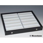 Ricestone 6) coffret pierres taill�es - bo�tes longue dessus verre