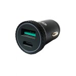 Adaptateur allume cigare tecno globe usb et usb - c noir