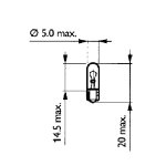 Ampoule philips temoins wedge base t5 1, 2w 12v 1, 2w w2x4. 6d