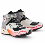 Baskets moto alpinestars cr - x women's drystar white mid gray black diva pink