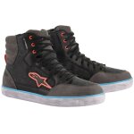 Baskets moto alpinestars j - 6 waterproof canvas black anthracite light blue