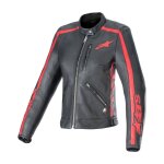 Blouson moto alpinestars stella dyno black haute red