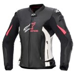 Blouson moto alpinestars stella gp plus v4 black white diva pink