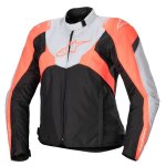 Blouson moto alpinestars stella t - jaws v4 waterproof black grey fluo