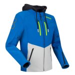 Blouson moto bering rotor bleu / gris
