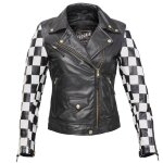 Blouson moto eudoxie eve beth noir / blanc