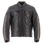 Blouson moto helstons ace 10 cuir rag marron