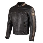 Blouson moto helstons ace - cuir rag marron marron
