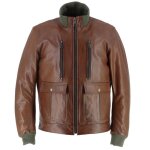 Blouson moto helstons downtown tan