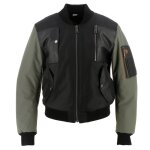 Blouson moto helstons h - bomb femme noir / kaki