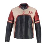 Blouson moto helstons indianapolis noir / beige / rouge