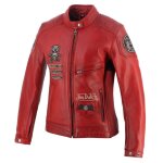 Blouson moto helstons von dutch pretty rouge