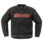 Blouson moto icon overlord3 mesh noir / rouge fluo