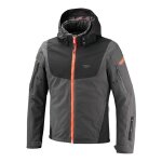 Blouson moto ixon burning anthracite / noir / rouge