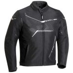 Blouson moto ixon slash c grandes tailles black / white
