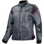 Blouson moto ls2 riva femme black gray pink