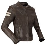 Blouson moto segura lady romeo marron / blanc
