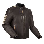 Blouson moto segura orion marron / blanc