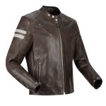 Blouson moto segura romeo marron / blanc
