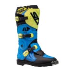 Bottes cross sidi flame - enfant bleu clair / lime / noir