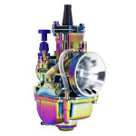 Carburateur p2r carburateur type pwk 24 titanium a boisseau plat avec powerjet et starter a tirette (qualite ...