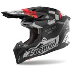 Casque cross airoh aviator 3 - burnout 2025 noir / gris
