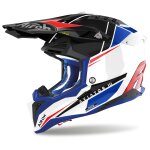 Casque cross airoh aviator 3 - push 2025 blue red