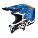 Casque cross airoh wraaap - 6days � italia 2025 2025 bleu / blanc
