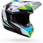 Casque cross bell moto - 10 spherical grid 2026 white / blue