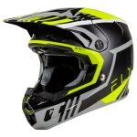 Casque cross fly formula cc - strike 2027 grey / black / fluo yellow