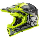 Casque cross ls2 mx437 fast ii mini crusher enfant black yellow