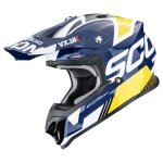 Casque cross scorpion exo vx - 16 evo air - analog 2026 blanc / bleu / jaune