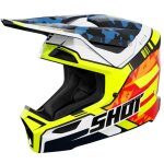 Casque cross shot furious enfant - flash flash blue neon yellow glossy