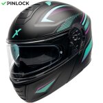 Casque modulable dexter atlas horizon black / turquoise / pink mat Casque modulable dexter atlas horizon black / turquoise / pink mat