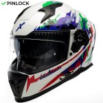 Casque int�gral dexter eros jokr white shiny