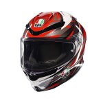 Casque int�gral agv k - 6 s - reeval white / red / grey
