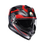 Casque int�gral agv k7 - glimpse matt black / red