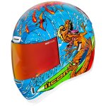 Casque int�gral icon airform - dino fury bleu / orange