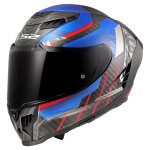 Casque int�gral ls2 ff807 carbon dragon trax blue red