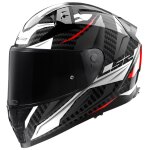 Casque int�gral ls2 ff811 - vector ii carbon - savage white / red / grey
