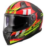 Casque int�gral ls2 ff811 - vector ii carbon - tantic red / hi vis
