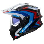 Casque int�gral ls2 mx701 - explorer carbon - frontier ii white blue